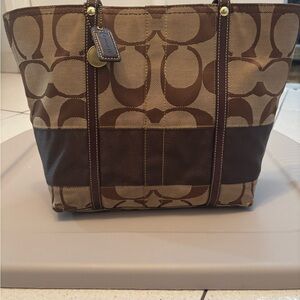 Coach vintage Brown and Tan Signature Tote